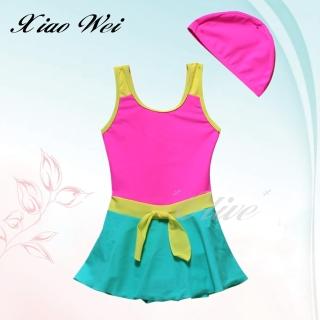 【Apple 蘋果牌】女童連身裙泳裝(NO.109601)