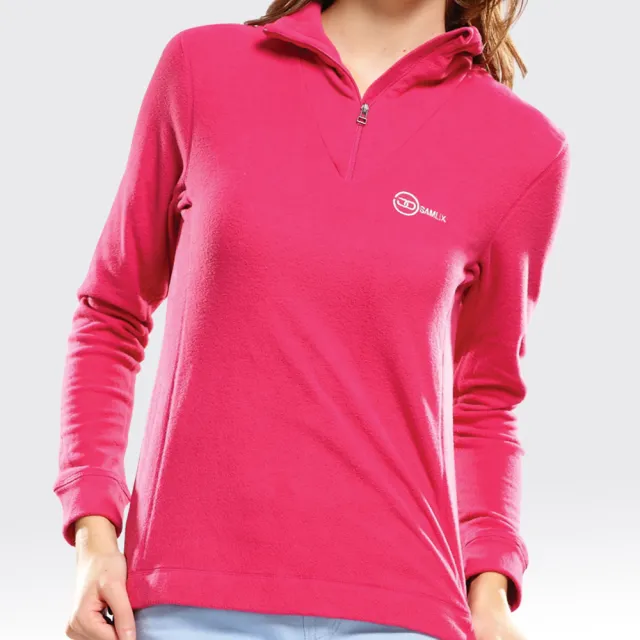 【SAMLIX 山力士】女FLEECE刷毛保暖上衣#038(粉紅色.粉橘色.紫紅色)