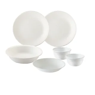 【CorelleBrands 康寧餐具】純白6件式碗盤組(F20)