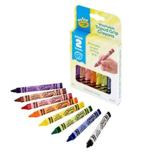 【crayola 繪兒樂】幼兒可水洗三角筆桿蠟筆8色