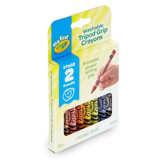【crayola 繪兒樂】幼兒可水洗三角筆桿蠟筆8色
