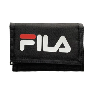 【FILA】Fila Wallet 短夾 三摺 運動 防水 零錢包 卡夾 魔鬼氈 迷彩 灰(PWT-9012-BK)