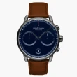 【Nordgreen】ND手錶 先鋒 Pioneer 42mm 深空灰殼×藍面 復古棕純素皮革錶帶(PI42GMVEBRNA)
