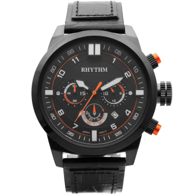 【RHYTHM 麗聲】三眼計時手錶-48mm 送禮 禮物 推薦(SI1602L03)