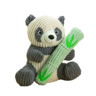 【Patchwork】可愛熊貓+竹子 10吋(寵物玩具/布偶)