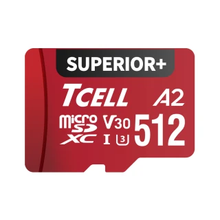 【TCELL 冠元】SUPERIOR+ microSDXC UHS-I A2 U3 V30 100/90MB 512GB 記憶卡