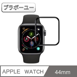 【百寶屋】Apple Watch 44mm 全螢幕3D曲面鋼化玻璃貼(黑邊)