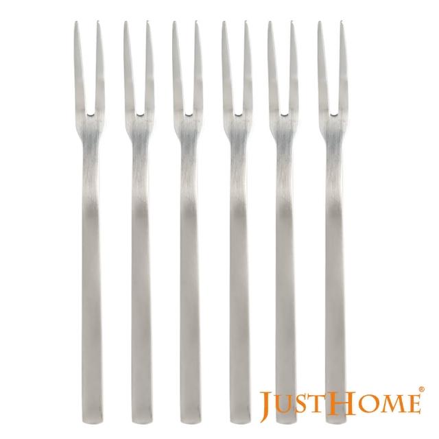 【Just Home】極簡派304不鏽鋼水果叉15cm   6件組(水果叉/點心叉)