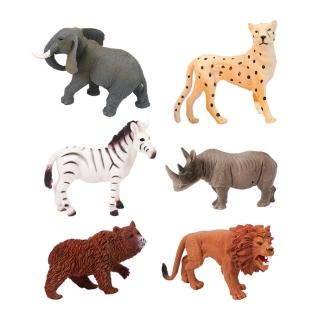 【888ezgo】6入模擬野生動物模型（小隻）（硬材質）（安全塑膠）