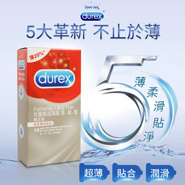 【Durex杜蕾斯】超薄裝更薄型保險套10入/盒