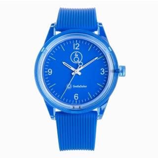 【Q&Q SmileSolar】008 太陽能手錶 阿不藍咧-40mm(星辰 太陽能 光動能手錶)