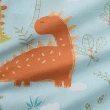 【GOLDEN-TIME】40支精梳棉兩用被床包組-恐龍草原(雙人)