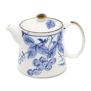 【TCoffee】MILA-日式手繪咖啡壺(藍染葡萄500ml)