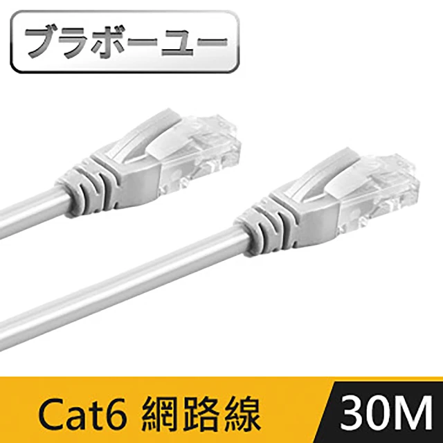 【百寶屋】Cat 6超高速網路傳輸線(灰白/30M)