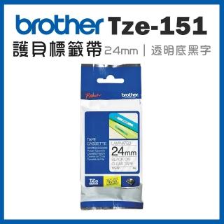 【brother】TZe-151 護貝標籤帶(24mm 透明底黑字)