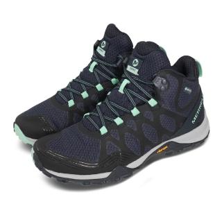 【MERRELL】戶外鞋 Siren 3 Mid GTX 中筒 女鞋 登山 越野 耐磨 黃金大底 支撐 防潑水 藍 綠(ML034280)