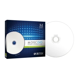 【RITEK錸德】M-DISC千年光碟 4x DVD+R 4.7GB 珍珠白滿版可列印/單片盒裝5入