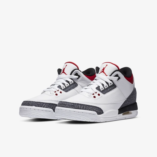 NIKE 耐吉 AIR JORDAN 3 RETRO SE GS FIRE RED DENIM 單寧 皮革 大童鞋 女鞋(CZ6634-100)