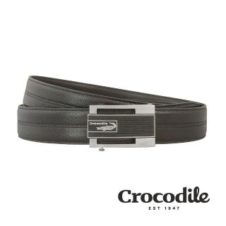 【Crocodile】Crocodile 鱷魚皮件 35mm寬版 真皮自動扣皮帶 0101-25008-01(進口牛皮)
