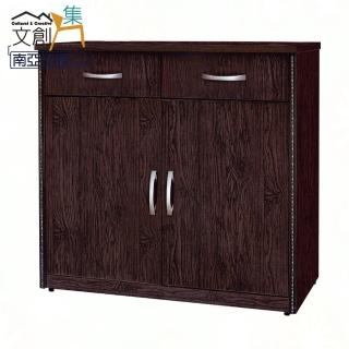【文創集】西莉 環保2.9尺南亞塑鋼二門二抽餐櫃/收納櫃