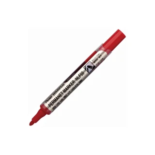 【Pentel 飛龍】NLF50-B圓頭後壓式油性筆 紅(3支1包)