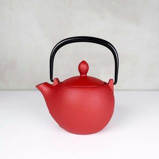 【福介商店】南部鐵器 日本鑄鐵茶壺 巖鑄 急須 慄型 彩壺0.3L 艷消赤茶(泡茶壺 沖泡壺 小茶壺 小鐵壺)