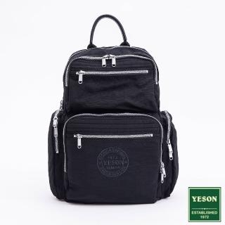 【YESON】臺灣精品日系輕量多層收納後揹包-黑