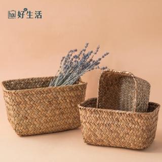 【hoi! 好好生活】草編收納籃 中