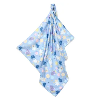 【La Millou】竹纖涼感巾_嬰兒包巾/哺乳巾/推車蓋巾(星空胖柯基-藍底)