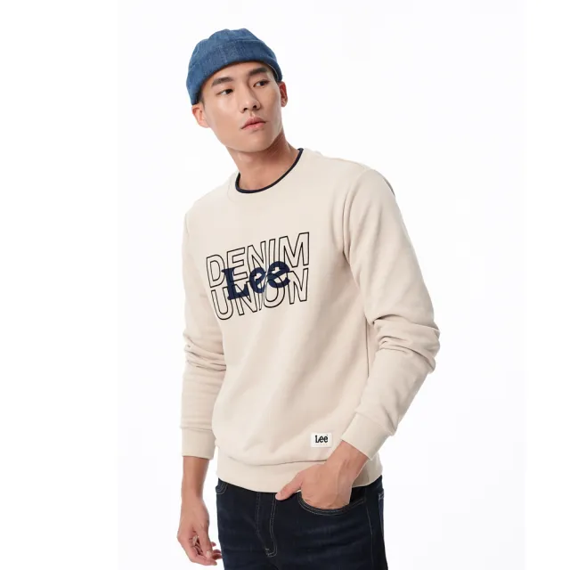 【Lee】男裝 厚T / DENIM UNION 淺卡其 標準版型(LL20029697W)