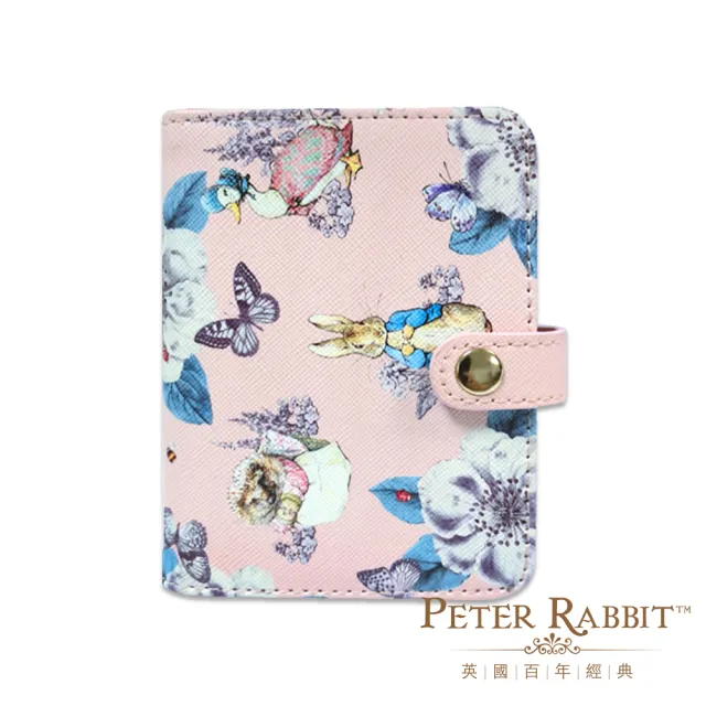 【PETER RABBIT 比得兔】雙11 Peter Rabbit 比得兔｜英國正版授權｜山茶花粉色多功能卡片夾