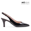 【MISWEAR】女-跟鞋-PATRICIA MILLER 漆皮尖頭後空細跟鞋-質感黑