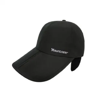 【Mountneer 山林】中性 帽眉可折耳罩帽-黑色 12H01-01(鴨舌帽/耳罩/運動帽/休閒帽/保暖帽)