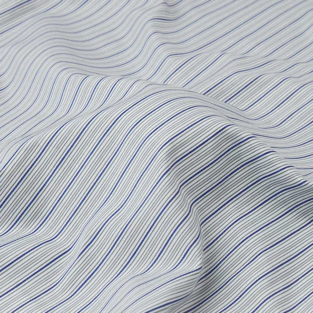 【ROBERTA 諾貝達】男裝 淺藍色長袖襯衫-優雅條紋(台灣製 易洗好整理)