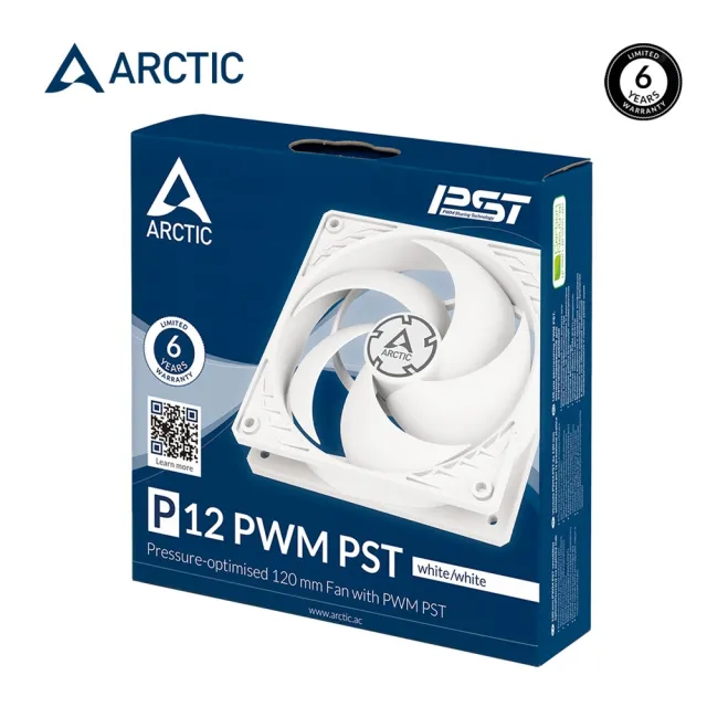 【Arctic】P12 PWM PST 12公分共享旋風扇  白(12公分風扇)