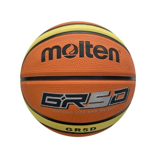 【MOLTEN】Molten 籃球 5號 兒童 室外 小學 彈力 耐用 橡膠 深溝 12片貼 橘黃(BGR5D)