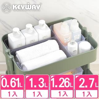 【KEYWAY 聯府】貝利深型整理盒1號+2號+3號+4號-4件組 透明(堆疊收納 整理盒 置物盒 MIT臺灣製造)