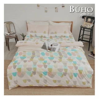 【BUHO 布歐】日系格紋單人床包+雙人被套三件組(多款任選)