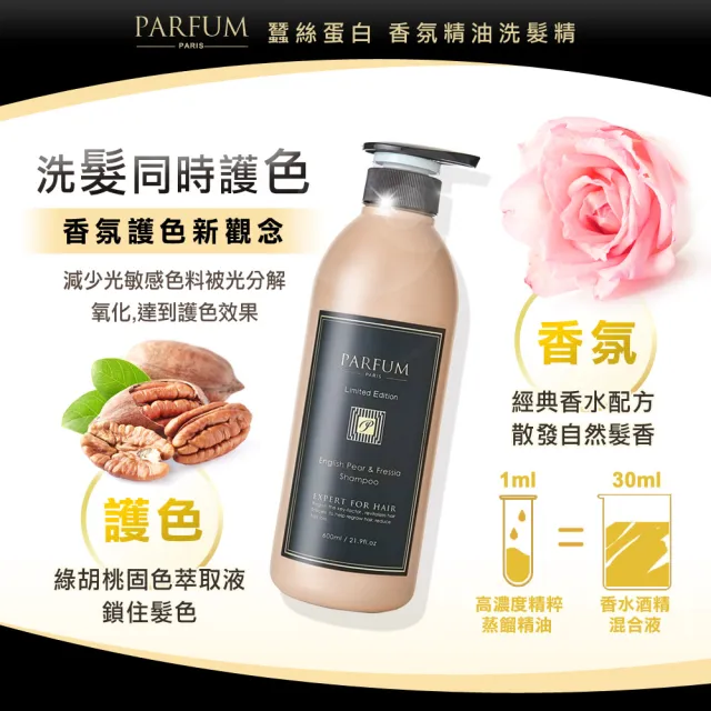 【Parfum 巴黎帕芬】香氛精油洗髮精 香水洗髮精 香水洗髮 4入組-600mlX4(多款任選*)