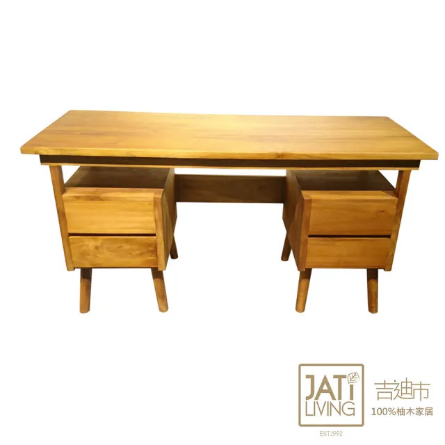 【吉迪市柚木家具】柚木簡約四抽書桌 RPDE005(工作桌 桌子 餐桌 書房)