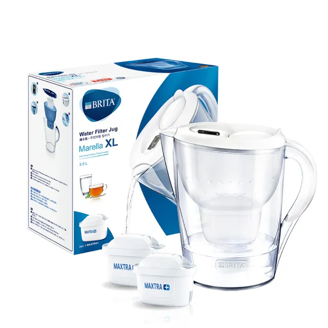 【BRITA】官方直營 Marella 3.5L馬利拉濾水壺+全效型濾芯2入