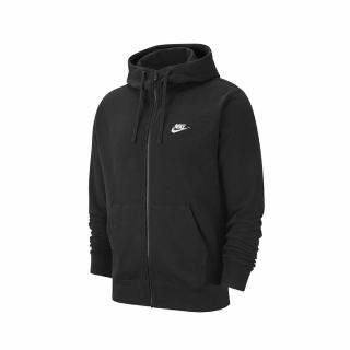 【NIKE 耐吉】外套 NSW Club Hoodie FZ 男款 連帽外套 抽繩 保暖 運動休閒 基本款 黑 白(BV2649-010)