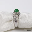 【JA-ME】天然A貨翡翠冰種滿綠雕花18k鑽石戒指 國際圍11(母親節/送禮)