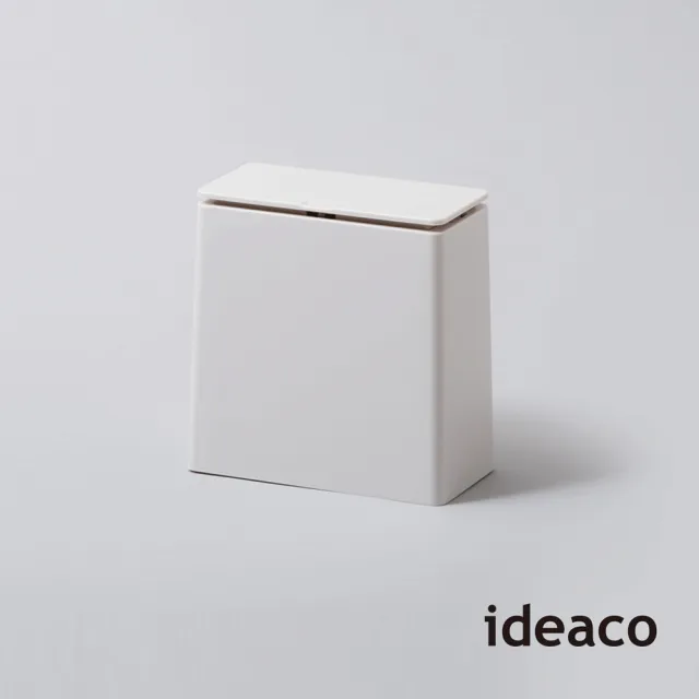 【IDEACO】日本ideaco 方形桌邊按壓式垃圾桶-1.4L(櫥櫃台/化妝台/書桌/果皮)