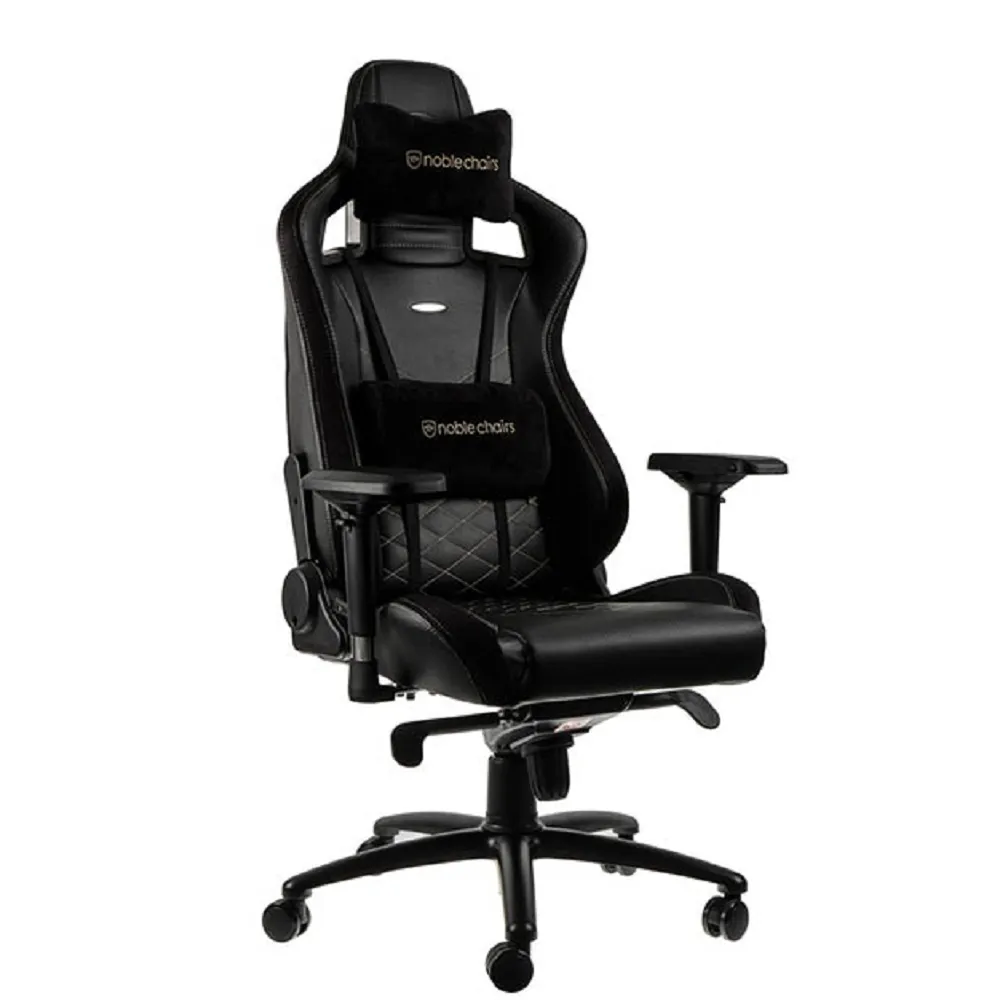 【noblechairs】EPIC PU系列電競椅(黑底金車線)