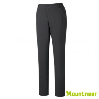 【Mountneer 山林】女 SOFT SHELL保暖窄管褲-黑灰 32S16-17(透氣合身/機能/下著/運動休閒/刷毛長褲)
