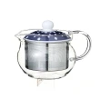 【POITC-C】日本耐熱玻璃茶壺375ml 藍丸紋 藍底白點圖案(日本茶壺 泡茶壺 沖茶壺)
