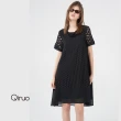 【Qiruo 奇若名品】春夏專櫃黑色 雪紡洋裝8225F 優雅日系風(黑色素)