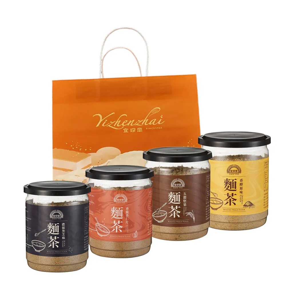 【宜珍齋】麵茶 X4罐 限同口味(4罐/奶素  附提袋)