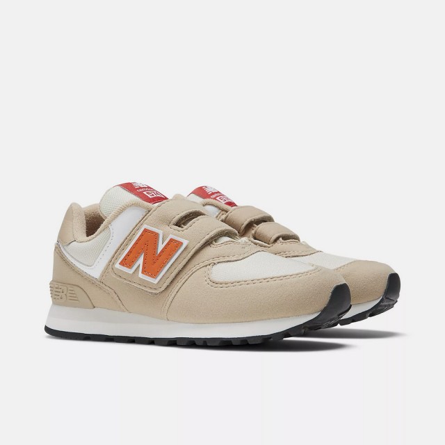 【NEW BALANCE】NB 574 童鞋 運動鞋 休閒鞋 中童 小朋友 奶茶色 魔鬼氈(PV574HBO +)